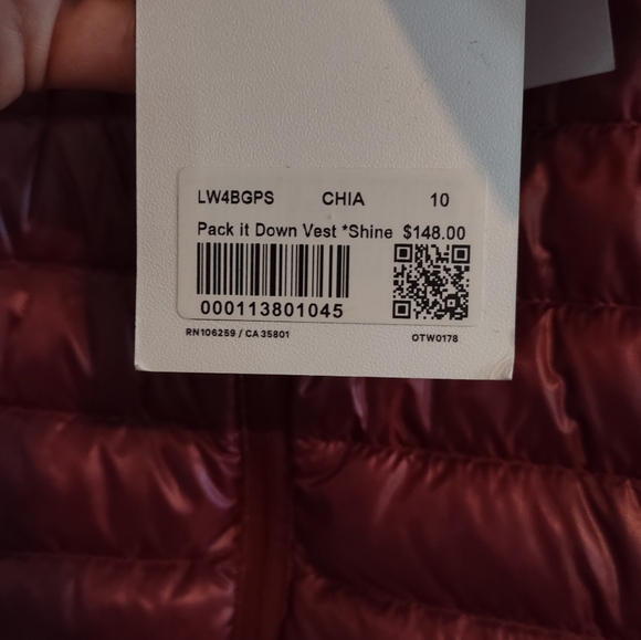 Lululemon Pack It Down Vest Shine Chianti NWT - Picture 7 of 14